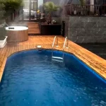 ساخت استخر در ویلای چوبی